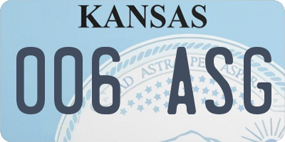 KS license plate 006ASG