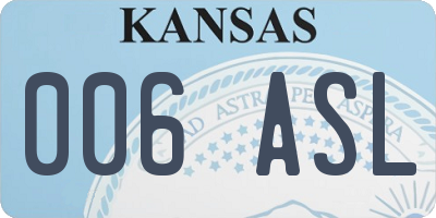 KS license plate 006ASL
