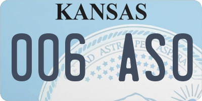 KS license plate 006ASO