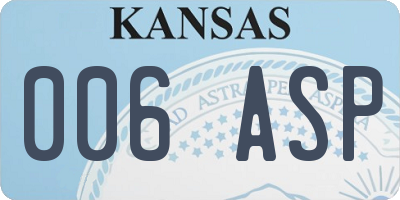 KS license plate 006ASP