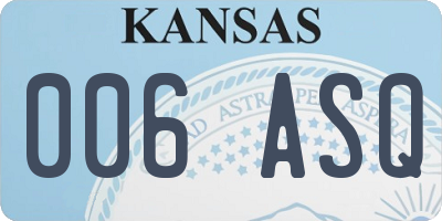 KS license plate 006ASQ