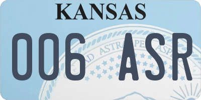 KS license plate 006ASR