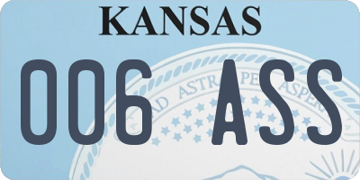 KS license plate 006ASS