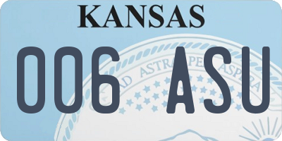 KS license plate 006ASU