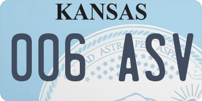 KS license plate 006ASV