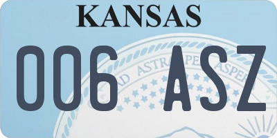 KS license plate 006ASZ
