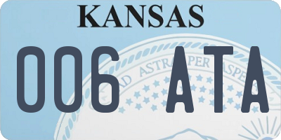 KS license plate 006ATA