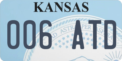 KS license plate 006ATD