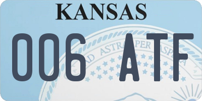 KS license plate 006ATF