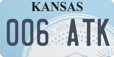 KS license plate 006ATK