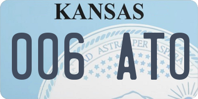KS license plate 006ATO