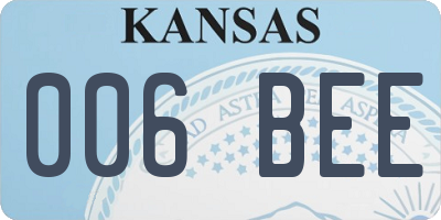 KS license plate 006BEE