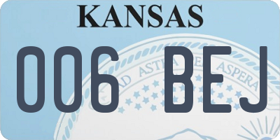 KS license plate 006BEJ