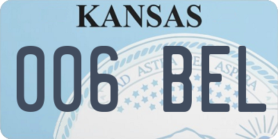 KS license plate 006BEL