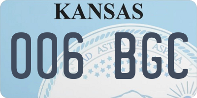 KS license plate 006BGC