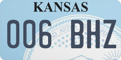 KS license plate 006BHZ