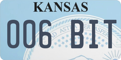KS license plate 006BIT