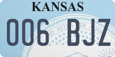 KS license plate 006BJZ