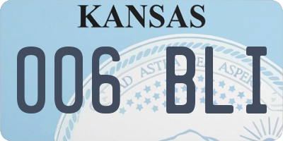 KS license plate 006BLI