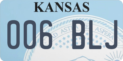 KS license plate 006BLJ