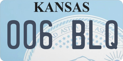 KS license plate 006BLQ