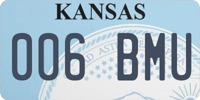 KS license plate 006BMU