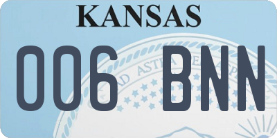 KS license plate 006BNN