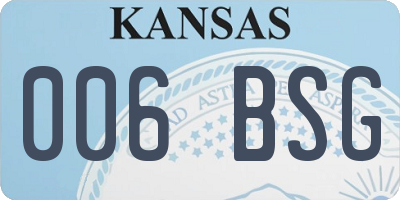 KS license plate 006BSG