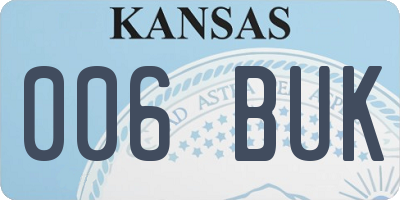 KS license plate 006BUK