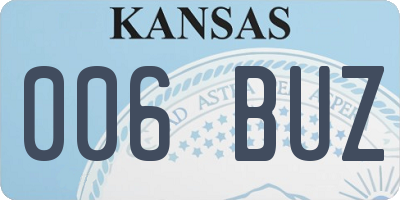 KS license plate 006BUZ