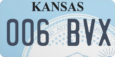 KS license plate 006BVX