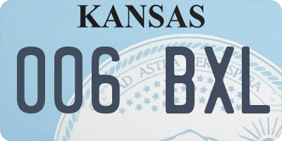 KS license plate 006BXL