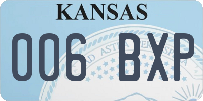 KS license plate 006BXP
