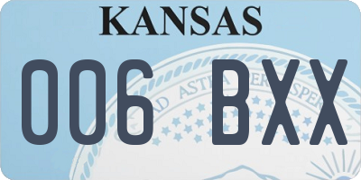 KS license plate 006BXX