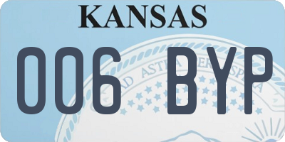 KS license plate 006BYP