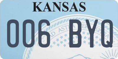 KS license plate 006BYQ