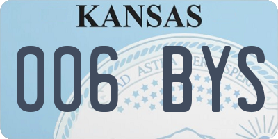 KS license plate 006BYS