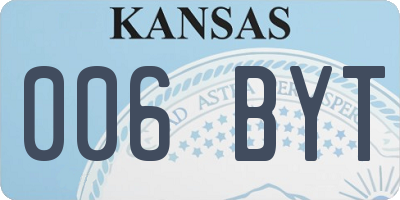 KS license plate 006BYT