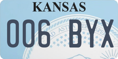 KS license plate 006BYX