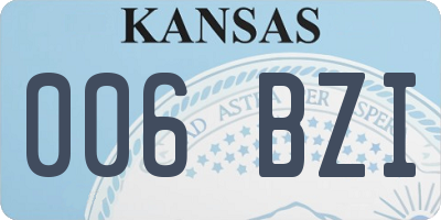 KS license plate 006BZI