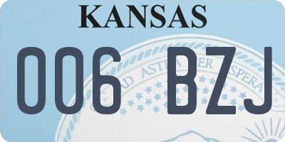 KS license plate 006BZJ