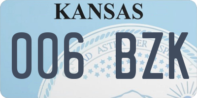 KS license plate 006BZK