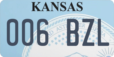 KS license plate 006BZL