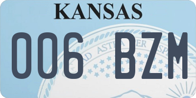KS license plate 006BZM