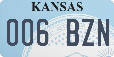 KS license plate 006BZN