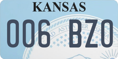 KS license plate 006BZO