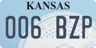 KS license plate 006BZP