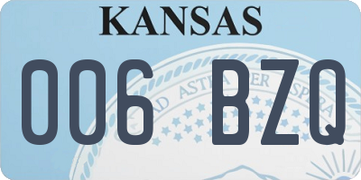 KS license plate 006BZQ
