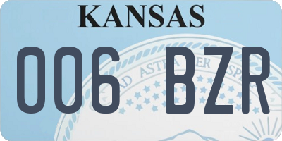 KS license plate 006BZR