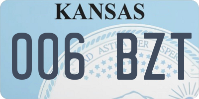 KS license plate 006BZT